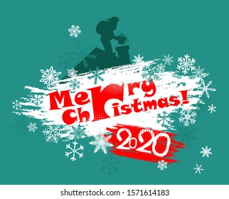 A Blue abstract background of a snowflake. Christmas card. Vector illustration