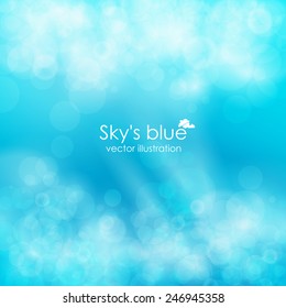 Blue abstract background, soft glow of the sun , vector illustration