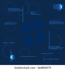 Blue abstract background, space technology, digital display. Vector illustration