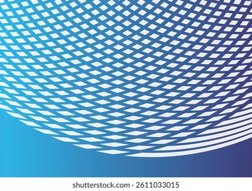 Blue abstract background with a sphere made of circular dots