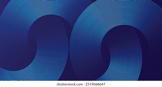 Blauer abstrakter Hintergrund mit spiralförmigen Kreislinien, Technologie futuristische Vorlage. EPS10