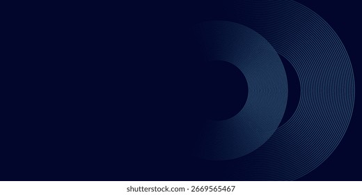 Fondo abstracto azul con líneas circulares en espiral, tecnología de Plantilla futurista. Ilustración vectorial.