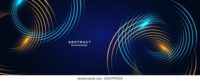 Blue abstract background with spiral shapes. Technology futuristic template. Vector illustration.