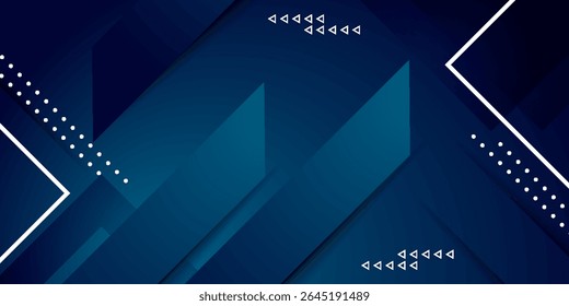 Blue abstract background with square shapes. Geometric design elements.
