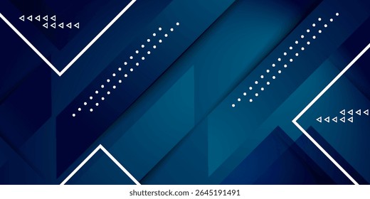 Blue abstract background with square shapes. Geometric design elements.