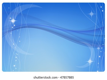 Blue abstract background with stars