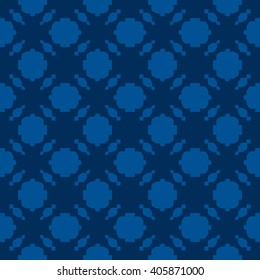 Blue abstract background, striped textured geometric seamless pattern