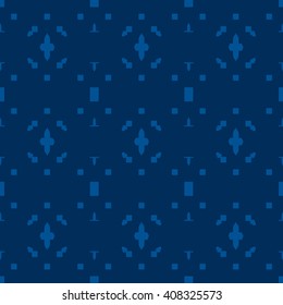 Blue abstract background, striped textured geometric seamless pattern