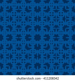 Blue abstract background, striped textured geometric seamless pattern