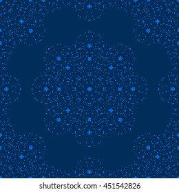 Blue abstract background, striped textured geometric seamless pattern