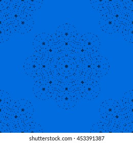 Blue abstract background, striped textured geometric seamless pattern