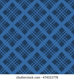 Blue abstract background, striped textured geometric seamless pattern
