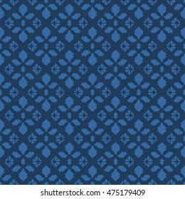 Blue abstract background, striped textured geometric seamless pattern