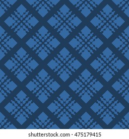 Blue abstract background, striped textured geometric seamless pattern