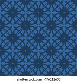 Blue abstract background, striped textured geometric seamless pattern