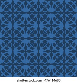 Blue abstract background, striped textured geometric seamless pattern