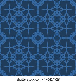 Blue abstract background, striped textured geometric seamless pattern