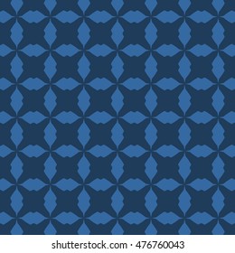 Blue abstract background, striped textured geometric seamless pattern