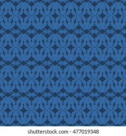 Blue abstract background, striped textured geometric seamless pattern
