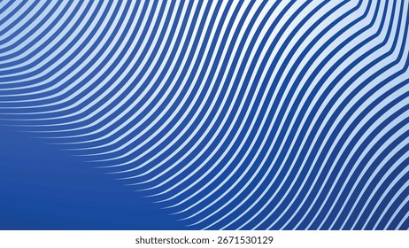 Blue Abstract Background with Stripes Line Modern Minimalist Geometric Wave Pattern