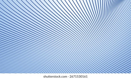 Blue Abstract Background with Stripes Line Modern Minimalist Geometric Wave Pattern