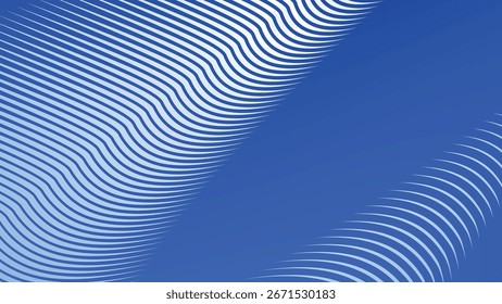 Fundo abstrato azul com linha de listras Padrão de onda geométrica minimalista moderno