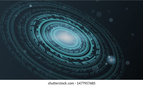 Blue abstract background in technology concept. Hitech  communication concept innovation background 