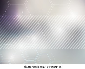 Blue Abstract Background Technology Hexagonal Shapes Stock Vector ...
