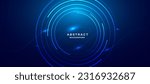 Blue abstract background, technology hi-tech futuristic template. Vector illustration