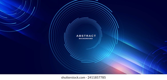 Blue abstract background, technology hi-tech futuristic template. Vector illustration