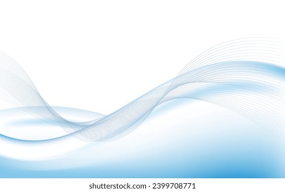 BLue abstract background template modern waving lines