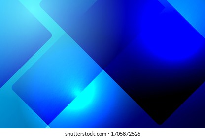 blue abstract background that lights up from the inside. random arrangement of geometric shapes.