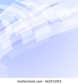 blue abstract background with transparent shapes. vector