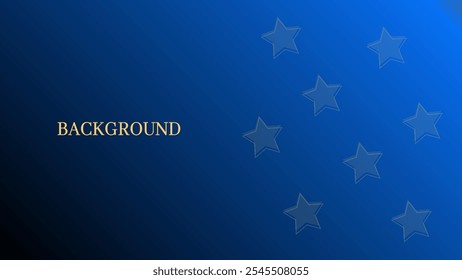 Blue abstract background with transparent small star pattern, modern geometric outline stars. Christmas or New Year banner template