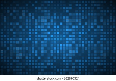 Blue abstract background with transparent squares, vector illustration