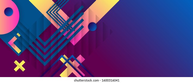 Blue abstract background trend color 2020 geometric vector banner design. Color creative 3d