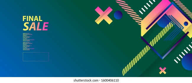 Blue abstract background trend color 2020 geometric vector banner design. Color creative 3d