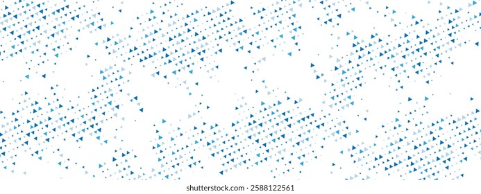 Blue abstract background with triangle mosaic. Features a chaotic arrangement of particles, geometric linear dot pattern. Vector illustration for banners, posters, websites, social media.
