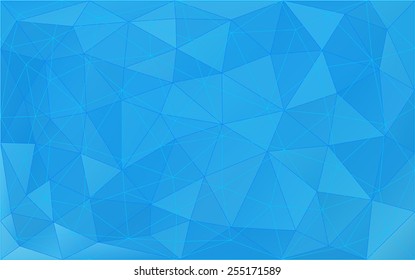 blue abstract background of the triangles