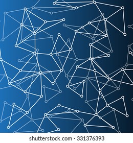 Blue Abstract Background with Triangles, Circles and Lines