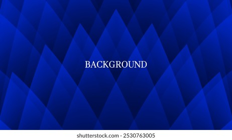Blue abstract background with triangular and rhombic pattern, forest trees shape, romantic floral banner	