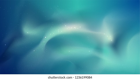 Blue abstract background vector color template with space waves and stars illustration. Gradient pattern ready for print or website