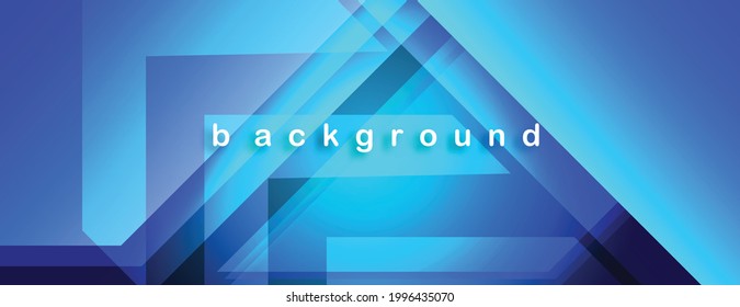 Blue abstract background. Blue vector cover with triangle shape.