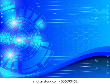 Blue abstract background, Vector digital technology concept