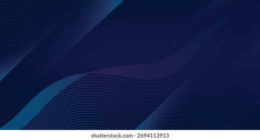 Fondo abstracto azul en Ilustración vectorial con brillo y luces, con líneas paralelas, forma geométrica brillante, diseño futurista y elegante.