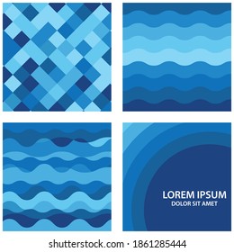 Plantilla de fondo abstracto azul o vectorial de papel tapiz