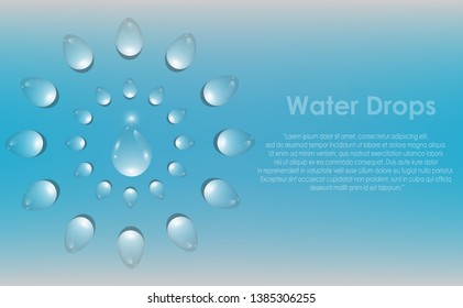 Blue abstract background with water drops 