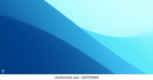 Blue abstract background. Water surface. Sky with clouds. Landscape with mountains. Vector illustration for design.