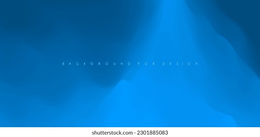 Blue abstract background. Water surface. Dramatic sky with clouds. Landscape with mountains. Vector illustration for design.