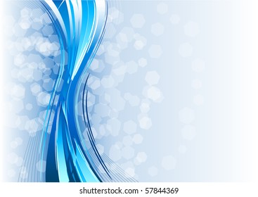 Blue abstract background with wave